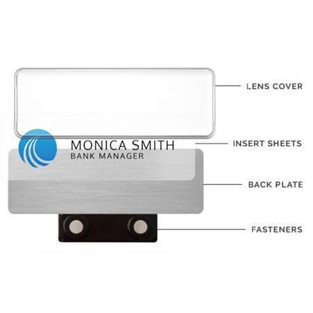 Small Oval Name Badges w / Magnetic & Steel Plate - 50kits / pack